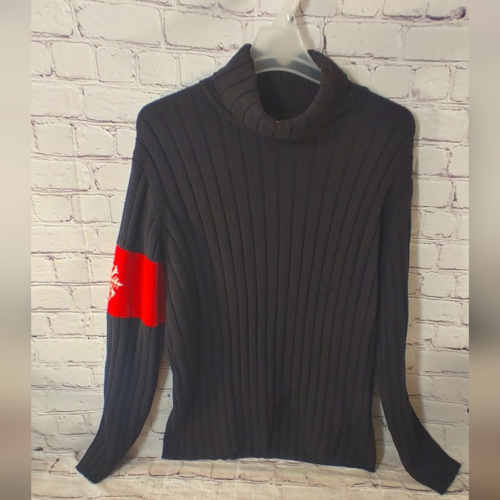 Oxford Fulham XL Mens Ribbed Turtle Neck Sweater Snowflake Sleeve